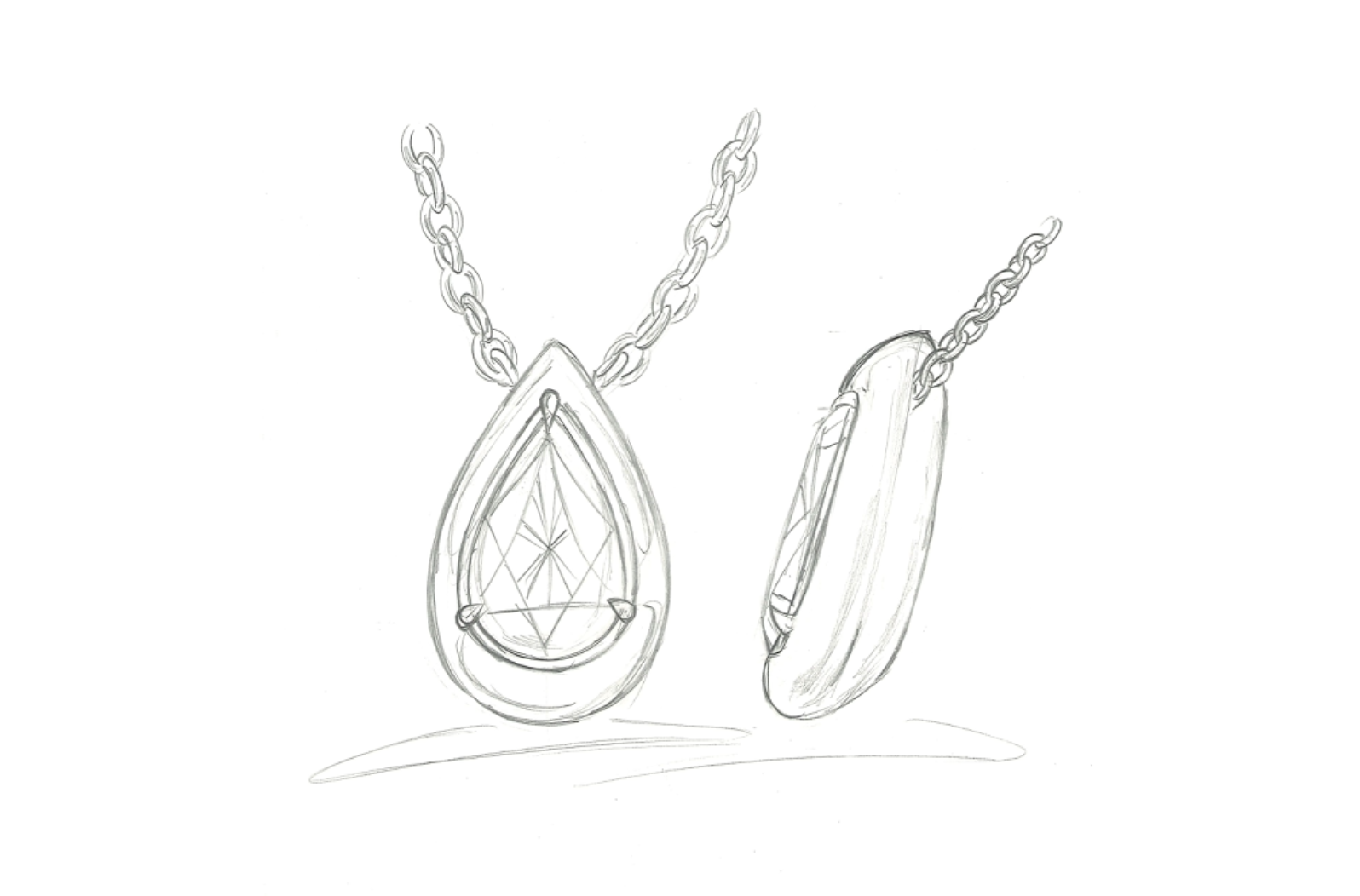 2.01ct D Flawless Golkonda Diamant Halskette mit D Flawless Diamanten, eingefasst in 18 Karat Gelbgold