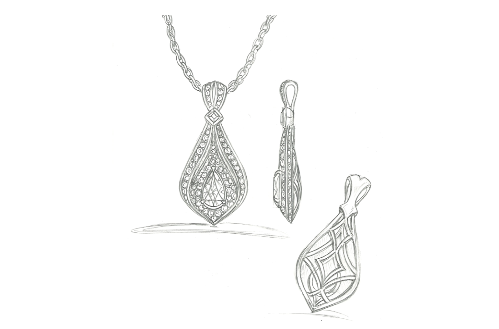 1.09ct D Flawless Golkonda Diamant Halskette mit D Flawless Diamanten, eingefasst in 18 Karat Gelbgold