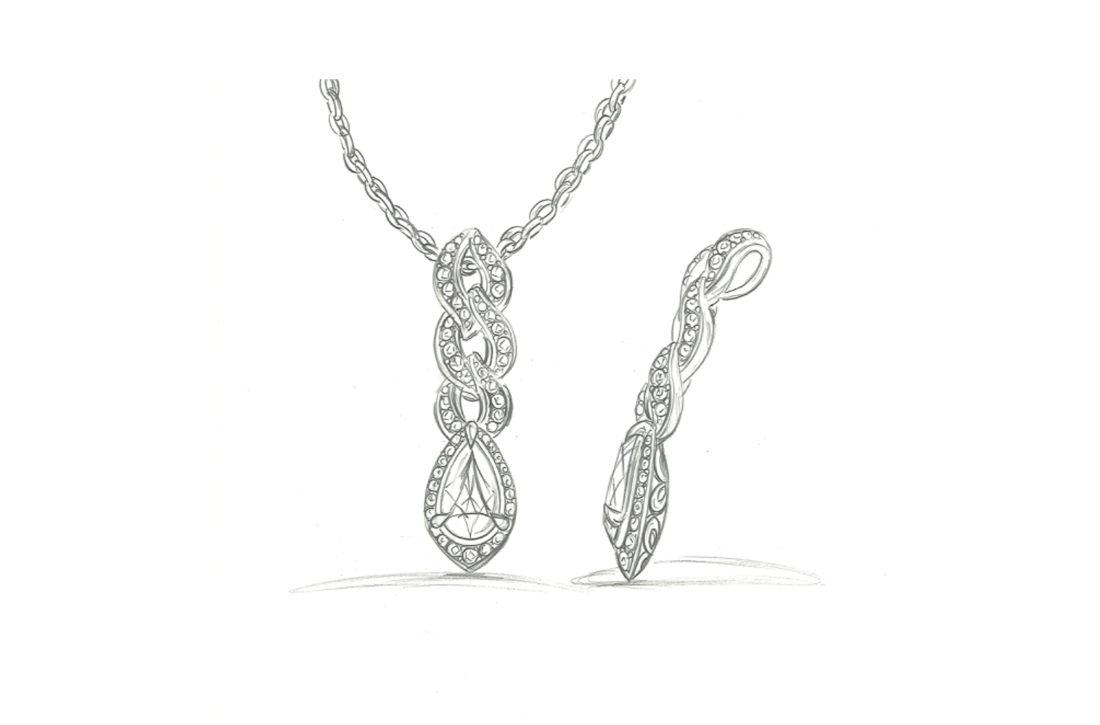 1.03ct D Flawless Golkonda Diamant Halskette mit D Flawless Diamanten, eingefasst in 18 Karat Gelbgold