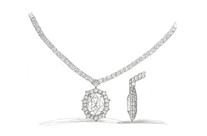 4.02ct D Flawless Golkonda Diamant Halskette mit D Flawless Diamanten, eingefasst in 18 Karat Gelbgold