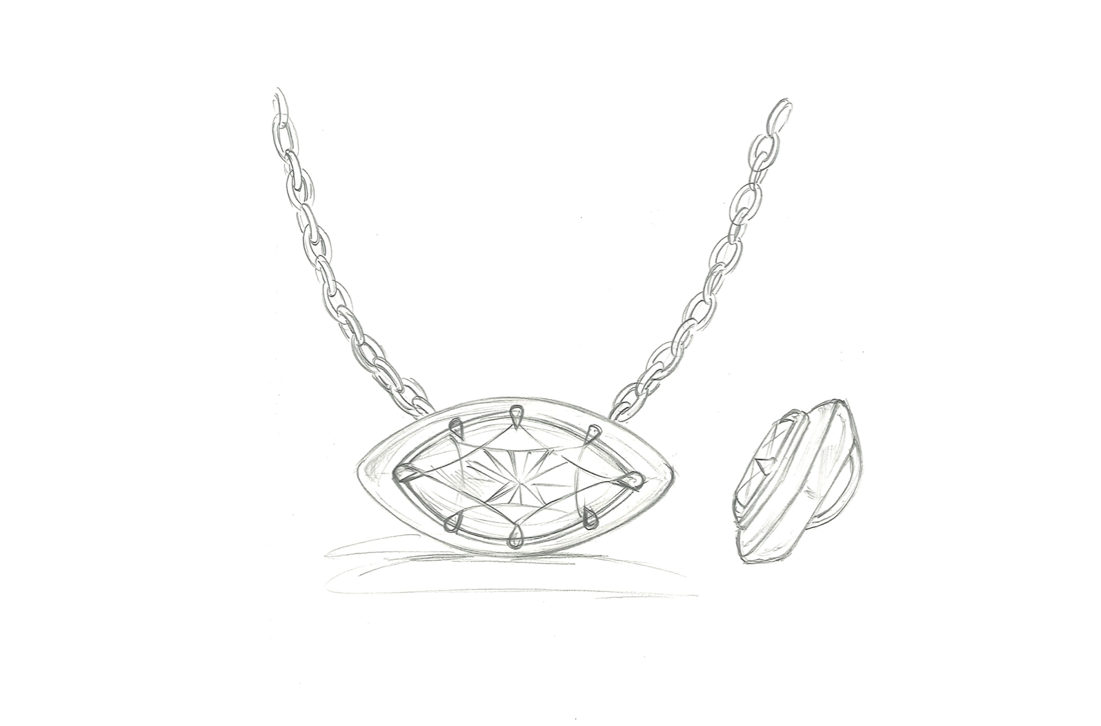 2.01ct D Flawless Golkonda Diamant Halskette mit D Flawless Diamanten, eingefasst in 18 Karat Gelbgold