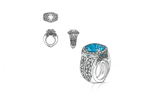 5.96ct 630 Millionen Jahre nicht erhitzter metamorpher blauer Saphir Ring mit D Flawless Diamanten, eingefasst in 18 Karat Gelbgold