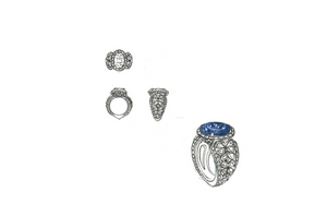 10.06ct nicht erhitzter kornblumenblauer Ceylon Saphir Ring mit D Flawless Diamanten, eingefasst in 18 Karat Gelbgold