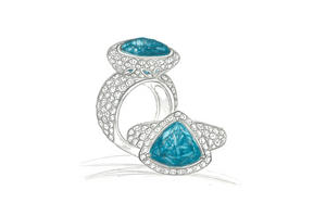 4.43ct brasilianischer Neon Paraiba Turmalin Ring mit D Flawless Diamanten, eingefasst in 18 Karat Weissgold