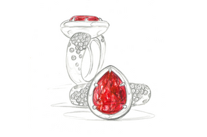 3.10ct Nicht erhitzter karmesin taubenblut roter Jedi Rubin Ring mit D Flawless Diamanten, eingefasst in 18 Karat Gelbgold