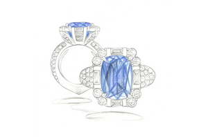 5.04ct nicht erhitzter kornblumenblauer Ceylon Saphir Ring mit D Flawless Diamanten, eingefasst in 18 Karat Gelbgold