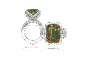 21.57ct Zultanit Ring mit D Flawless Diamanten, eingefasst in 18 Karat Gelbgold