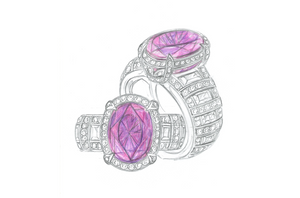 5.03ct Nicht erhitzter Vivid pinker Ceylon Saphir Ring mit D Flawless Diamanten, eingefasst in 18 Karat Weissgold