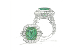 19.32ct Intensiv grüner kolumbianischer Muzo Smaragd Ring mit D Flawless Diamanten, eingefasst in 18 Karat Gelbgold
