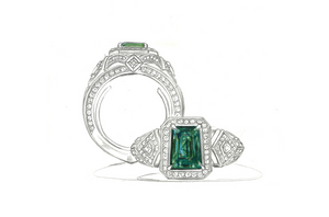 3.46ct Vivid grüner Muzo Smaragd Ring mit D Flawless Diamanten, eingefasst in 18 Karat Gelbgold