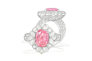 6.08ct Nicht erhitzter lupenreiner Neon Lotus Padparadscha Saphir Ring mit D Flawless Diamanten, eingefasst in 18 Karat Weissgold
