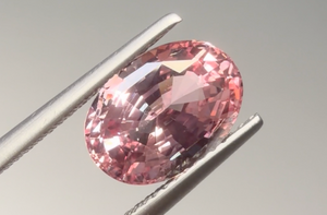 4.06ct Nicht erhitzter CeylonLotus Padparadscha Saphir Ring mit D Flawless Diamanten, eingefasst in 18 Karat Weissgold