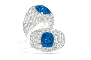 4.72ct Nicht erhitzter GIA bläulicher Kaschmir Saphir Ring mit D Flawless Diamanten, eingefasst in 18 Karat Gelbgold