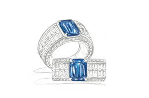 4.09ct Rekord nicht erhitzter  zweifarbiger Indien Kaschmir Saphir Ring mit D Flawless Diamanten, eingefasst in 18 Karat Gelbgold