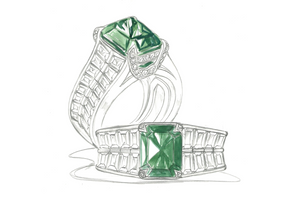 3.32ct Antiker Gübelin zertifizierter kolumbianischer Muzo Smaragd Ring mit D Flawless Diamanten, eingefasst in 18 Karat Gelbgold