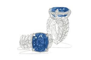 6.63ct nicht erhitzter kornblumenblauer Ceylon Saphir Ring mit D Flawless Diamanten, eingefasst in 18 Karat Gelbgold