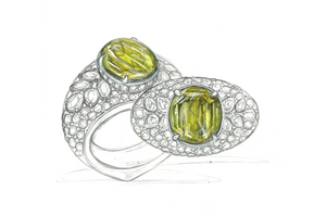 4.54ct Neon Chrysoberyll Ring mit D Flawless Diamanten, eingefasst in 18 Karat Gelbgold