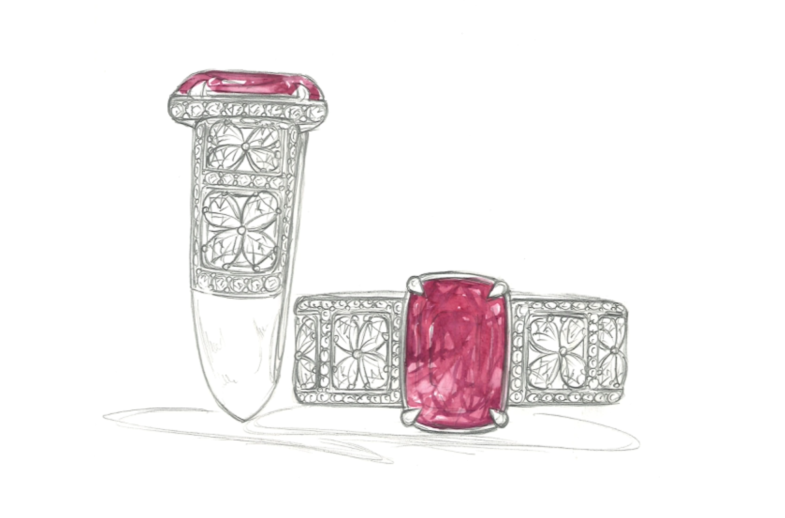 2.80ct burmesischer Noble roter Spinell Ring mit D Flawless Diamanten, eingefasst in 18 Karat Gelbgold