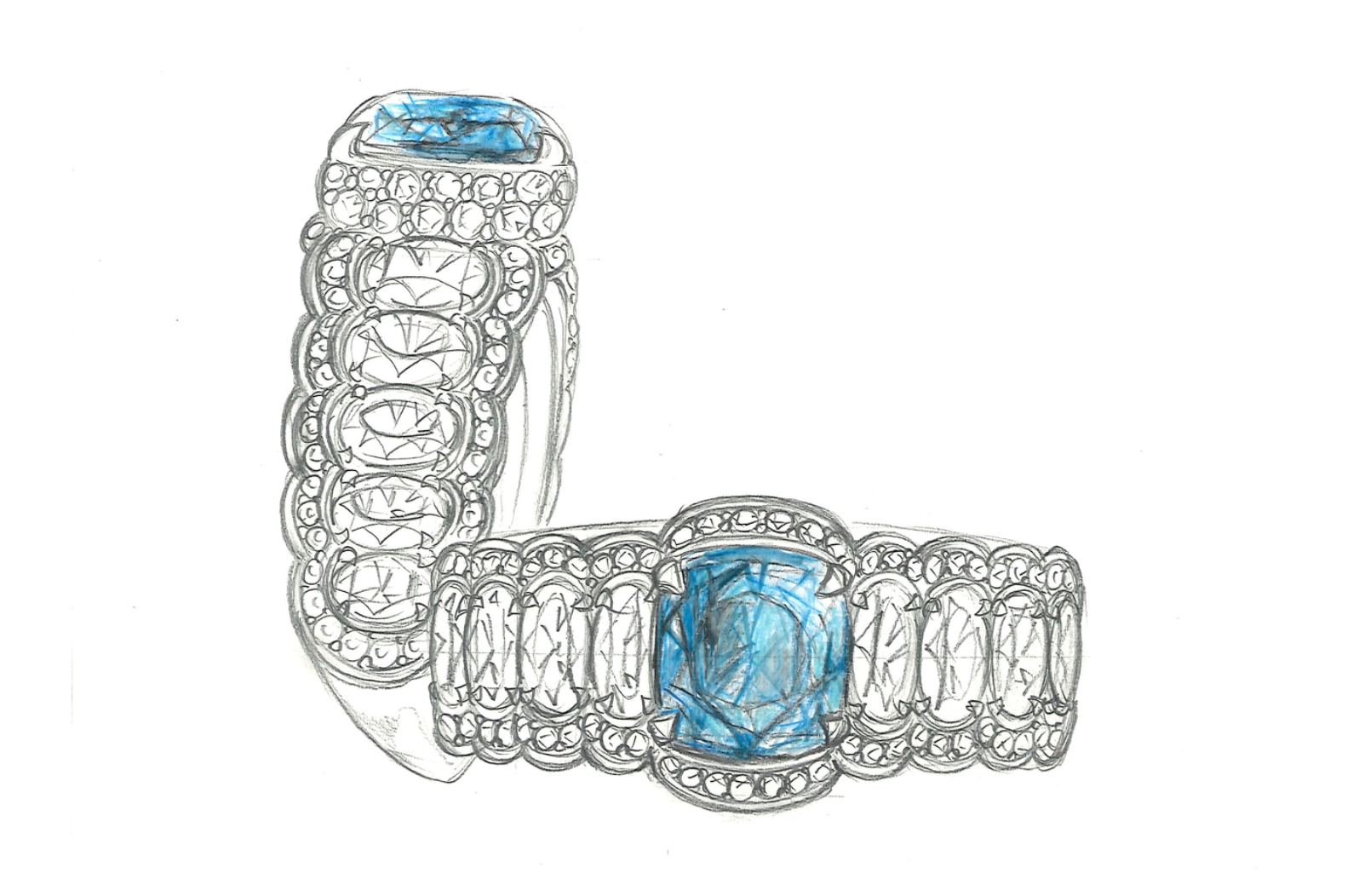 6.50ct 100% farbwechselnder Zirkon Ring mit D Flawless Diamanten, eingefasst in 18 Karat Weissgold