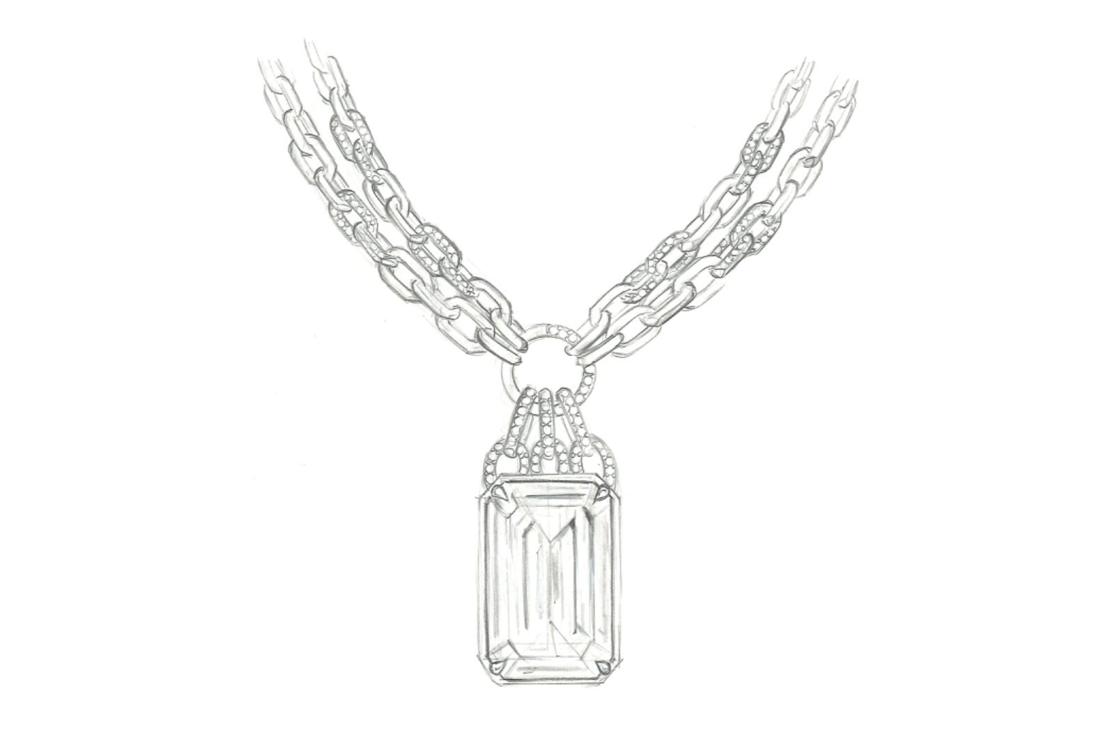 48.83ct Weltrekord Hambergit Halskette mit D Flawless Diamanten, eingefasst in 18 Karat Gelbgold