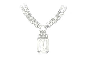 48.83ct Weltrekord Hambergit Halskette mit D Flawless Diamanten, eingefasst in 18 Karat Gelbgold