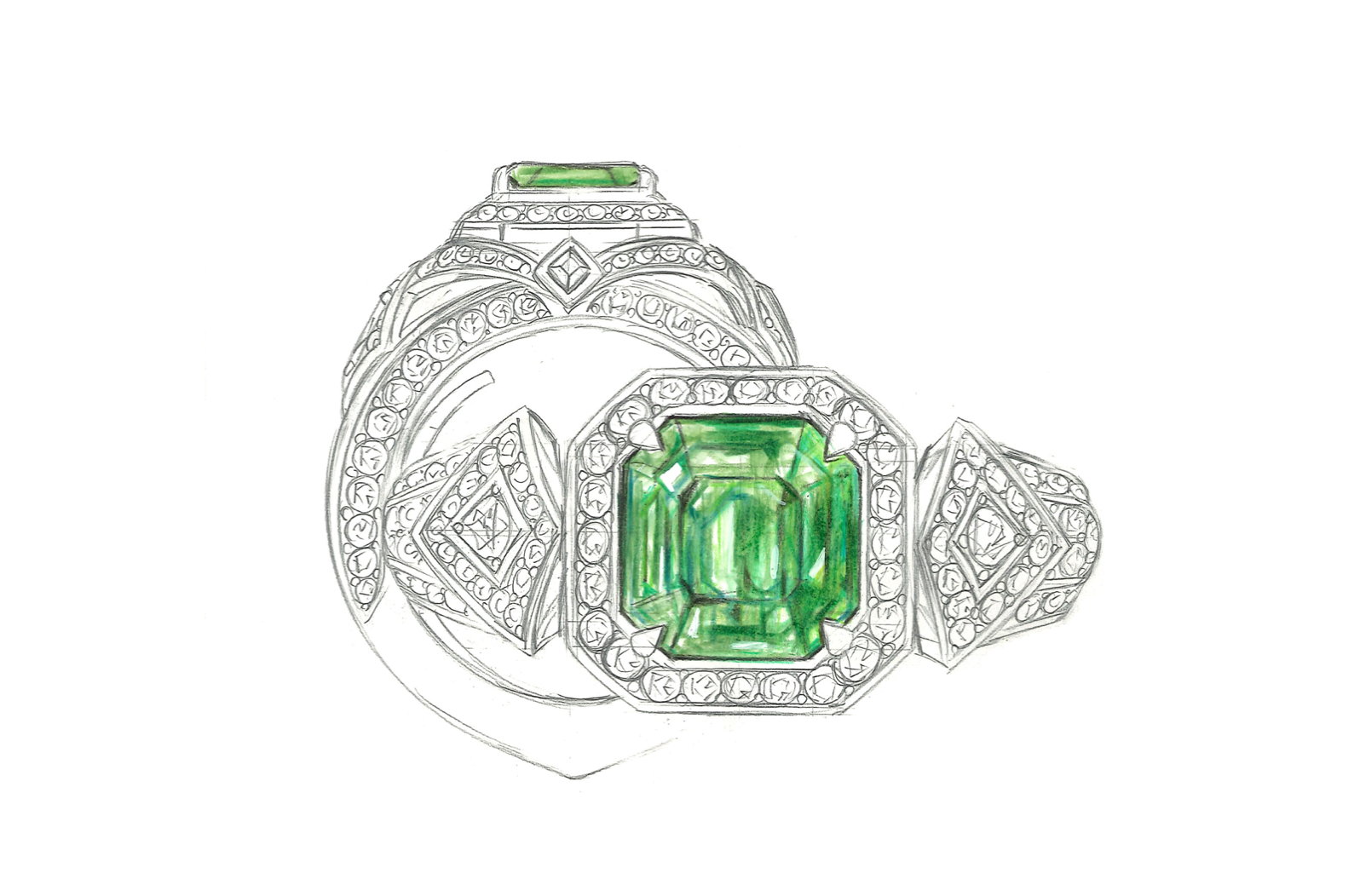 9.75ct kolumbianischer Muzo Smaragd Ring mit D Flawless Diamanten, eingefasst in 18 Karat Gelbgold