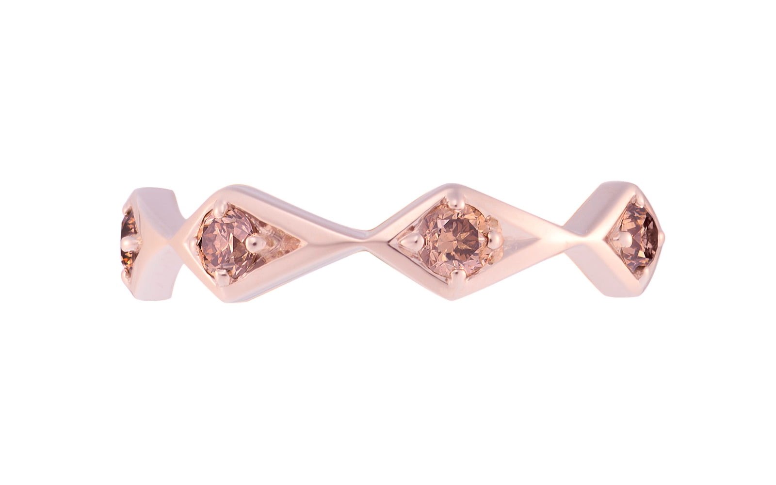 0.76ct lupenreine pinke Champagner Diamanten Ring eingefasst in 18 Karat Rosegold