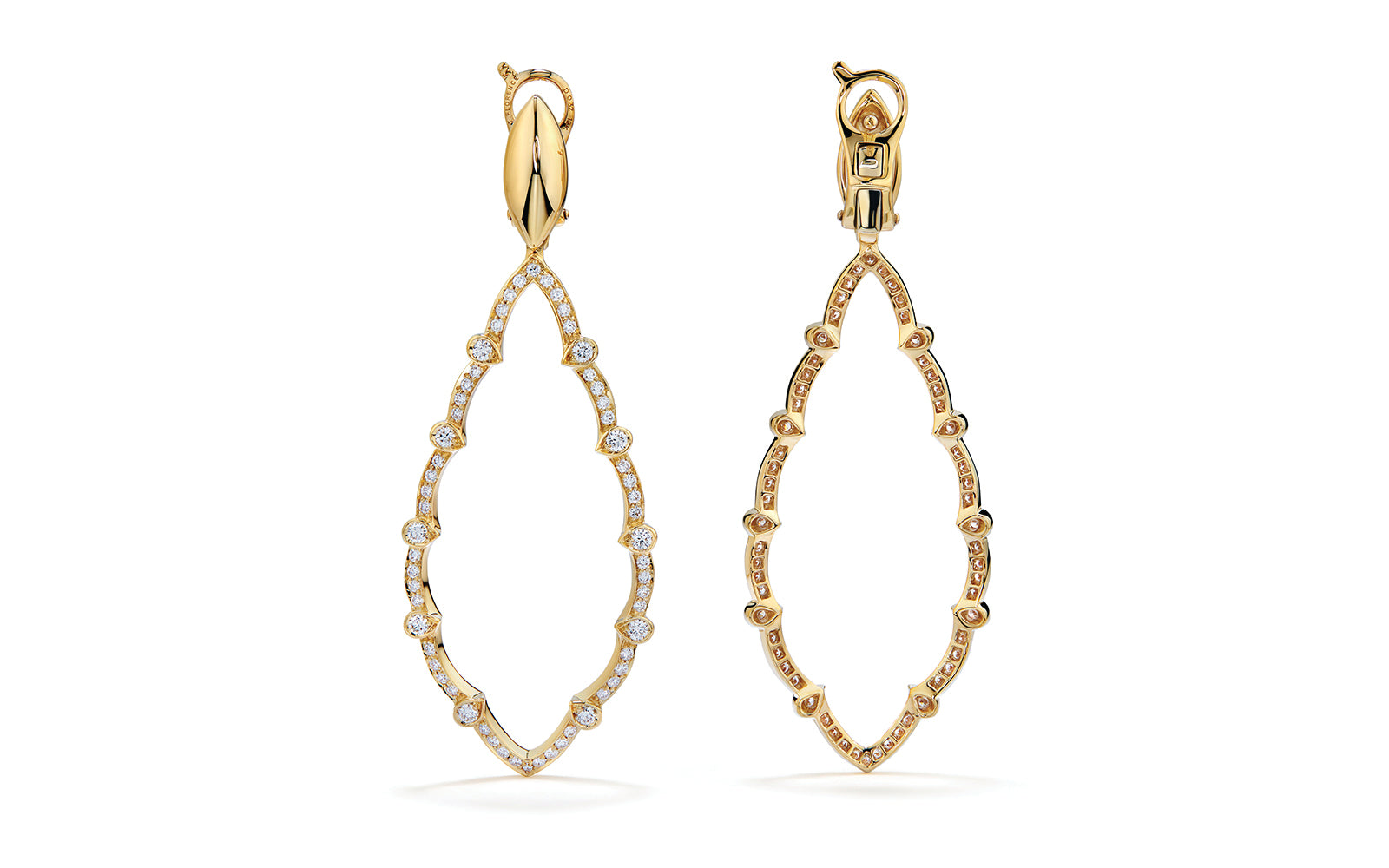 0.64ct D Flawless Diamanten Ohrringe, eingefasst in 18 Karat Gelbgold