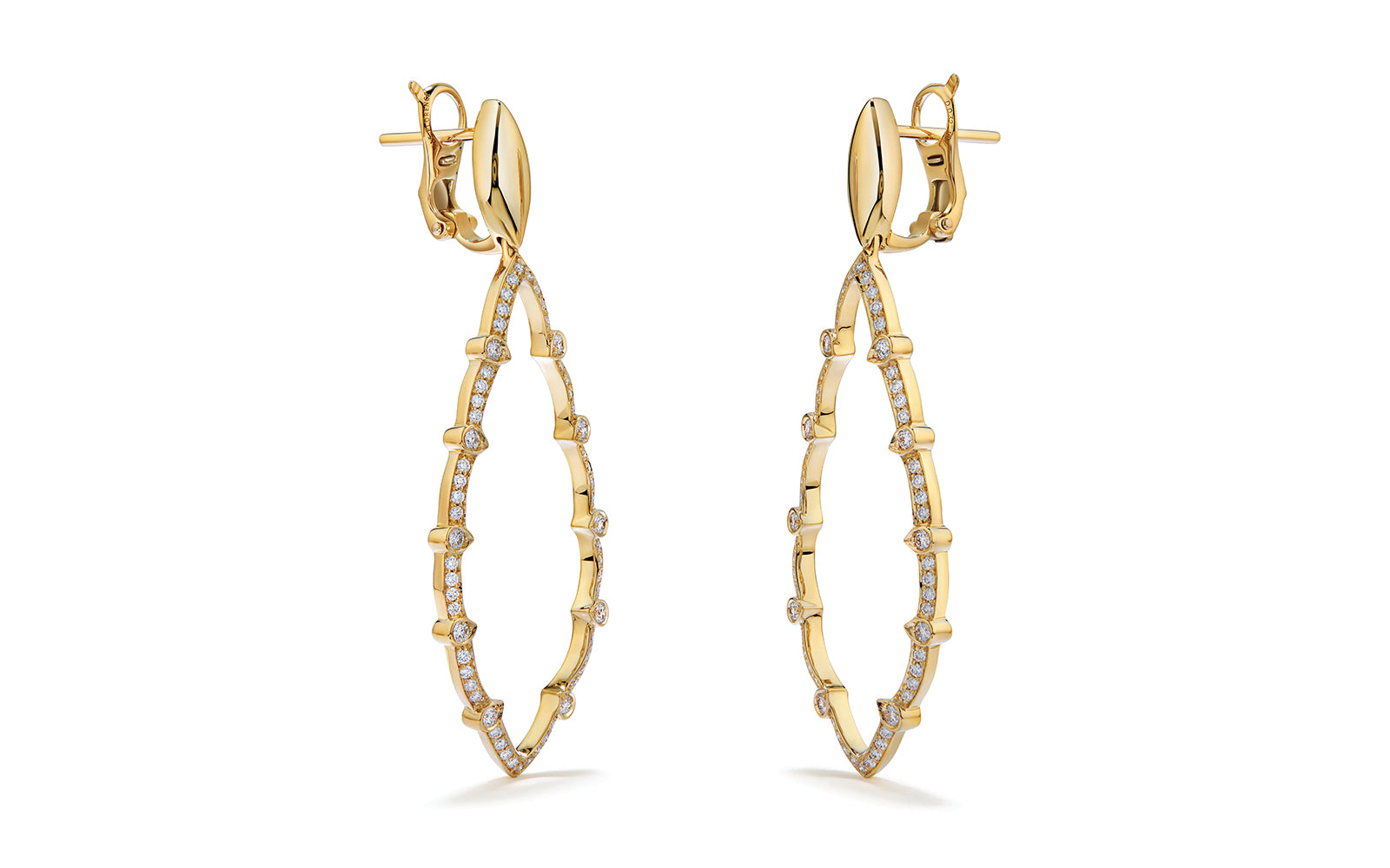 0.64ct D Flawless Diamanten Ohrringe, eingefasst in 18 Karat Gelbgold