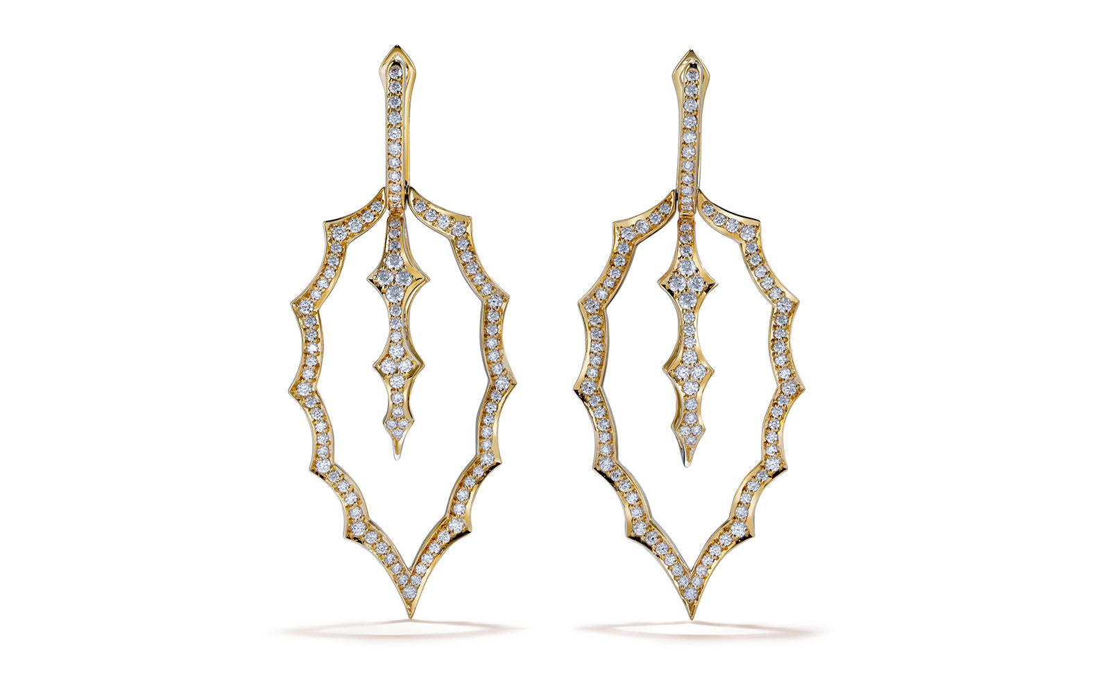 Mistletoe 1.36ct D Flawless Diamanten Ohrringe eingefasst in 18 Karat Gelbgold