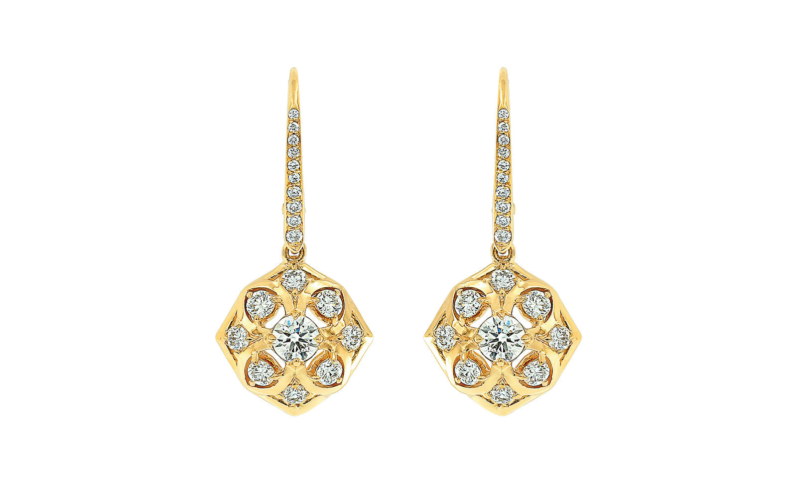 0.76ct D Flawless Diamanten Ohrringe eingefasst in 18 Karat Gelbgold