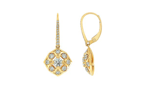 0.76ct D Flawless Diamanten Ohrringe eingefasst in 18 Karat Gelbgold