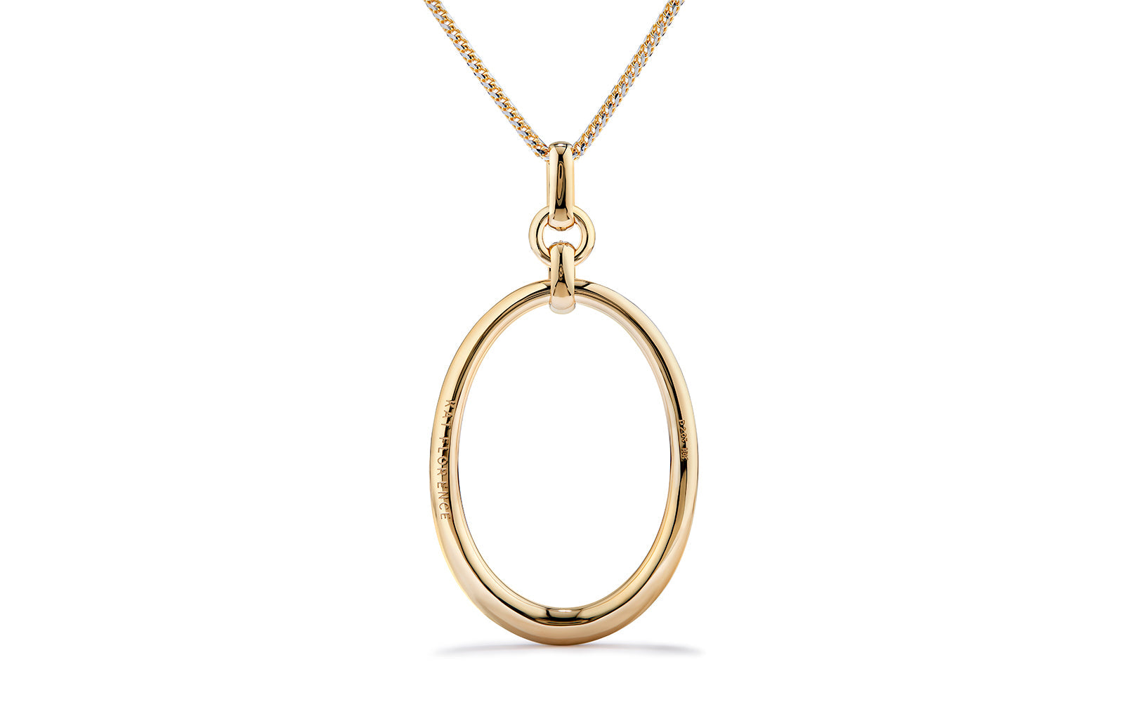 Kat Florence D Flawless Diamanten Halskette, eingefasst in 18 Karat Gelbgold