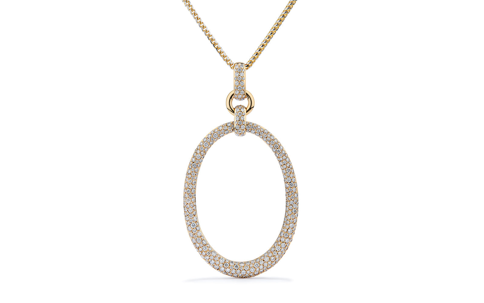 2.03ct D Flawless Diamanten Halskette, eingefasst in 18 Karat Gelbgold