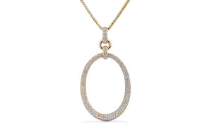 2.03ct D Flawless Diamanten Halskette, eingefasst in 18 Karat Gelbgold