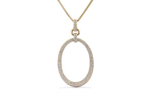 Kat Florence D Flawless Diamanten Halskette, eingefasst in 18 Karat Gelbgold