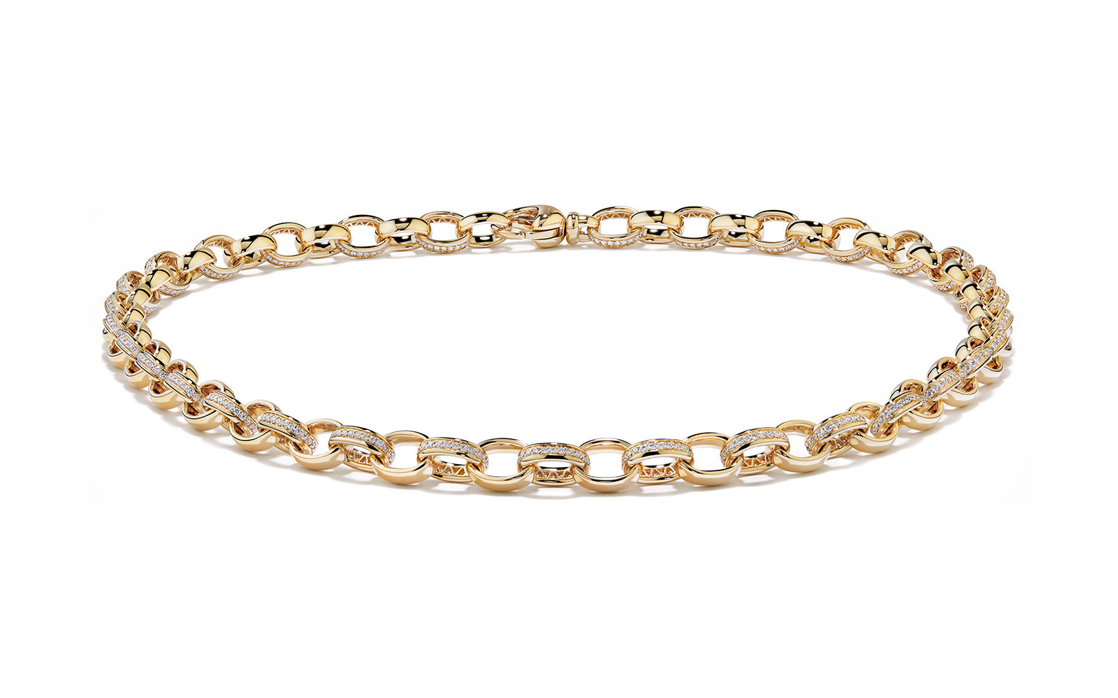 Kat Florence D Flawless Diamanten Halskette, eingefasst in 18 Karat Gelbgold