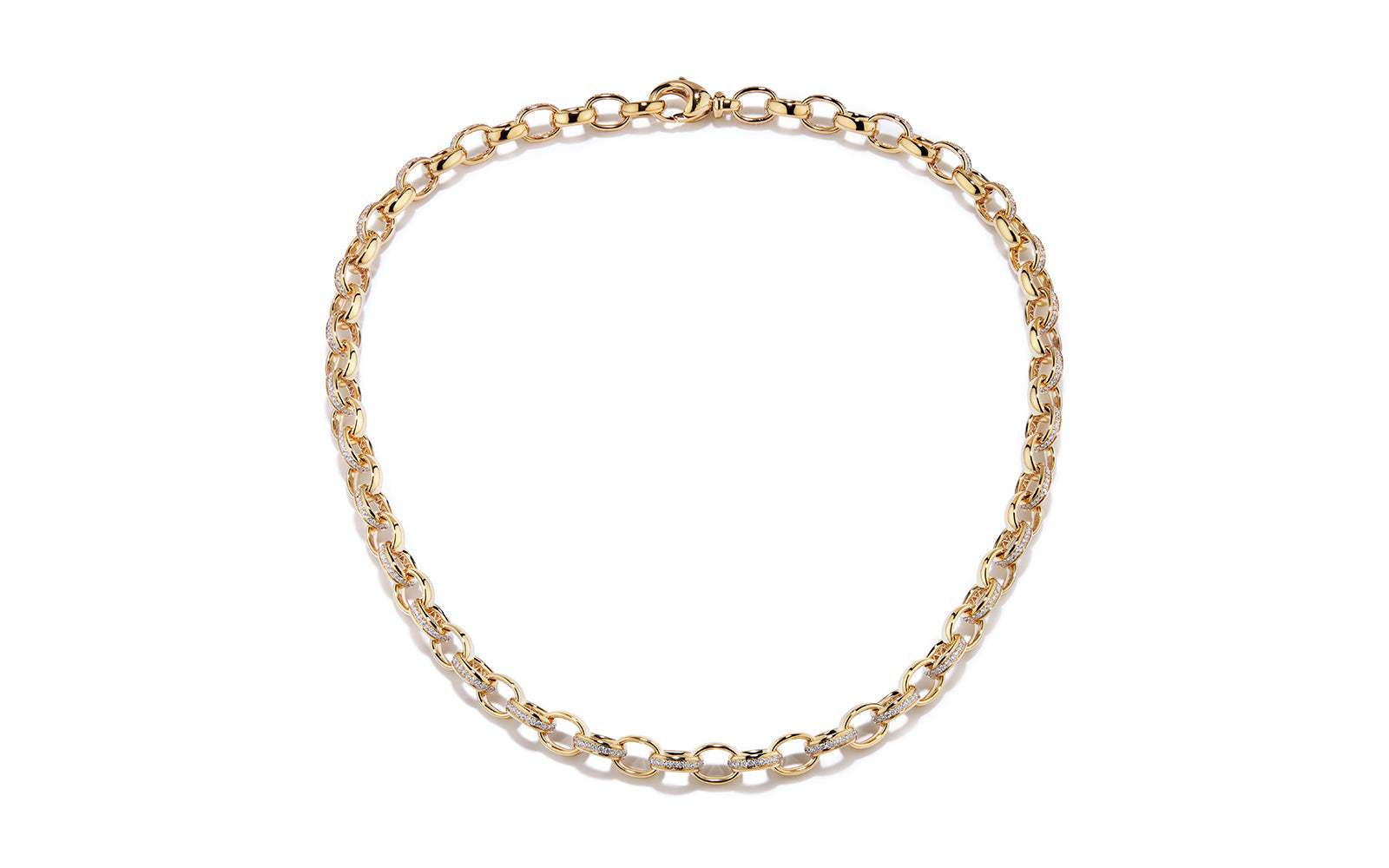 Kat Florence D Flawless Diamanten Halskette, eingefasst in 18 Karat Gelbgold