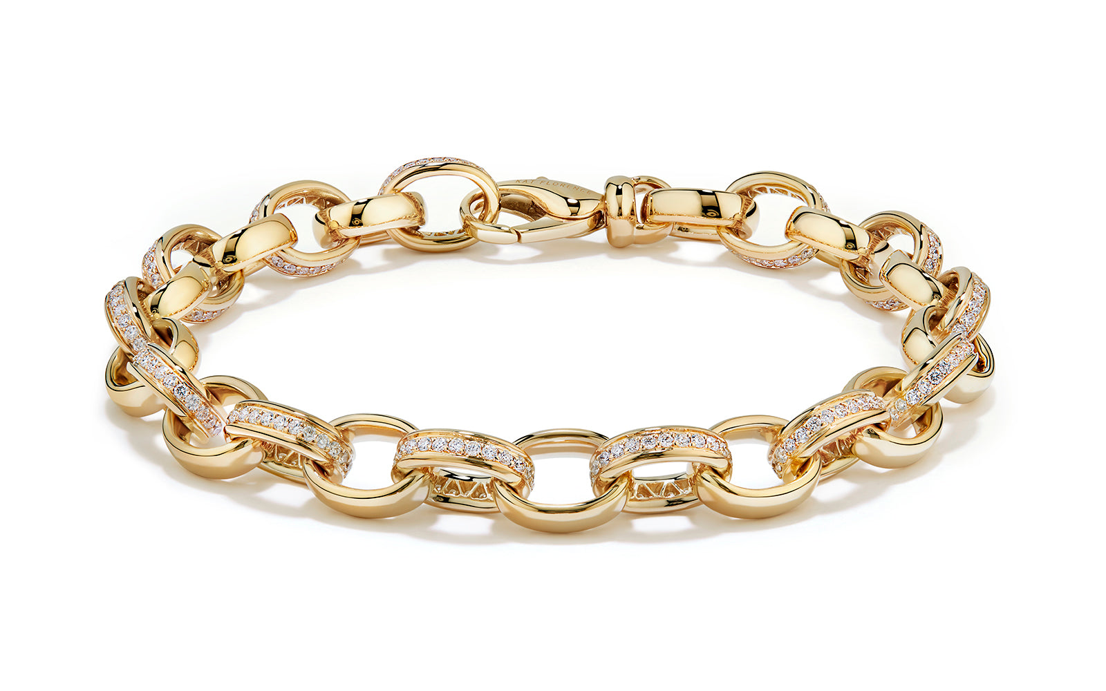 Kat Florence ct D Flawless Diamanten Armband eingefasst in 18 Karat Gelbgold