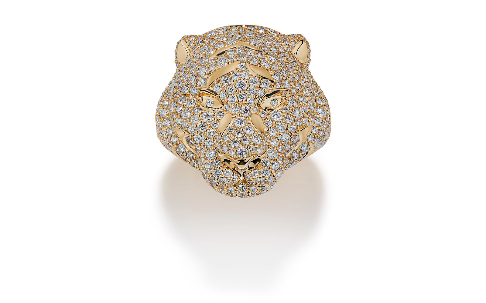 Tiger Kat  2.67ct D Flawless Diamanten Ring eingefasst in 18 Karat Gelbgold