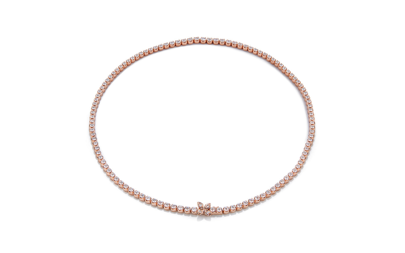 7.72ct D Flawless Diamanten Halskette eingefasst in 18 Karat Rosegold