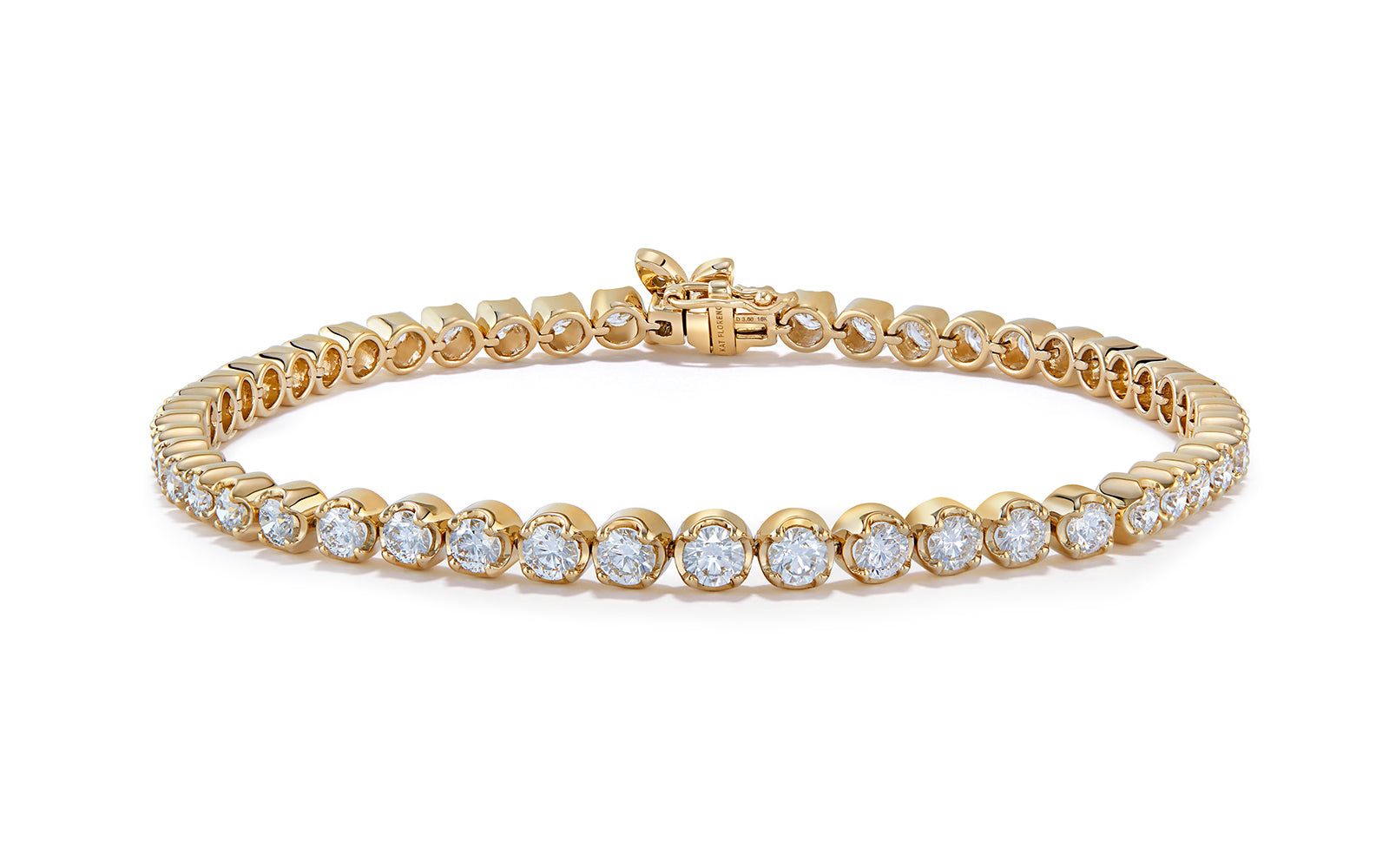 Ice 3.6ct D Flawless Diamanten Armband, eingefasst in 18 Karat Gelbgold