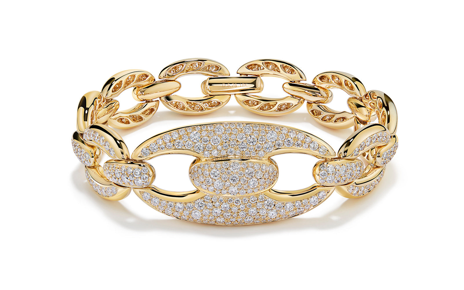 5.37ct D Flawless Diamanten Armband eingefasst in 18 Karat Gelbgold