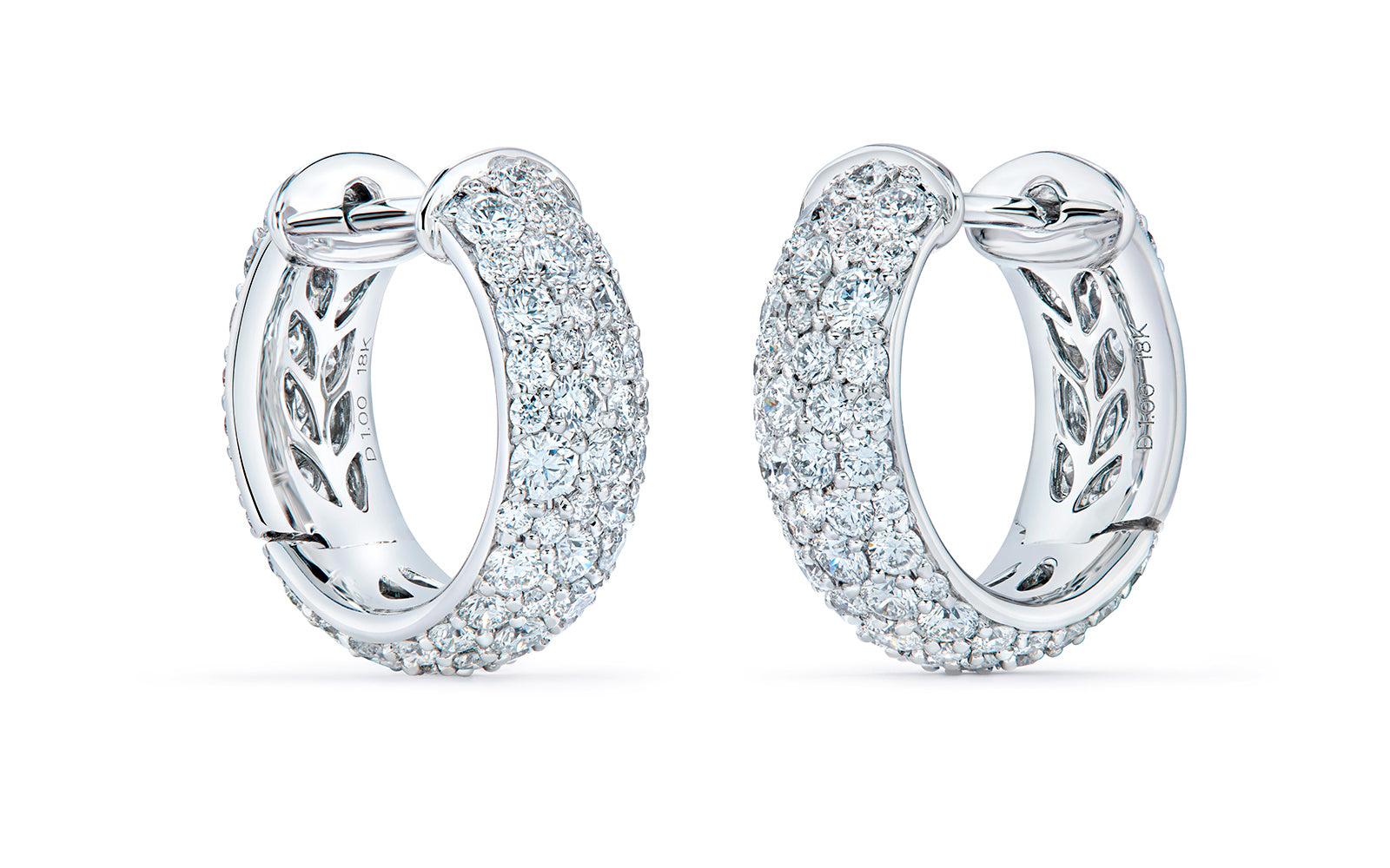 2.00ct D Flawless Diamanten Ohrringe eingefasst in 18 Karat Weissgold