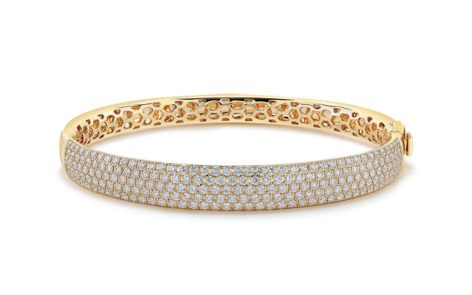 D Flawless Diamanten Armreif, eingefasst in 18 Karat Gelbgold