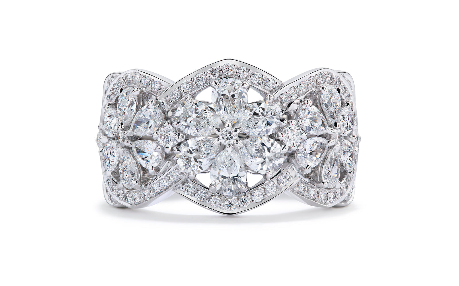 Deco D Flawless Diamanten Ring eingefasst in 18 Karat Weissgold