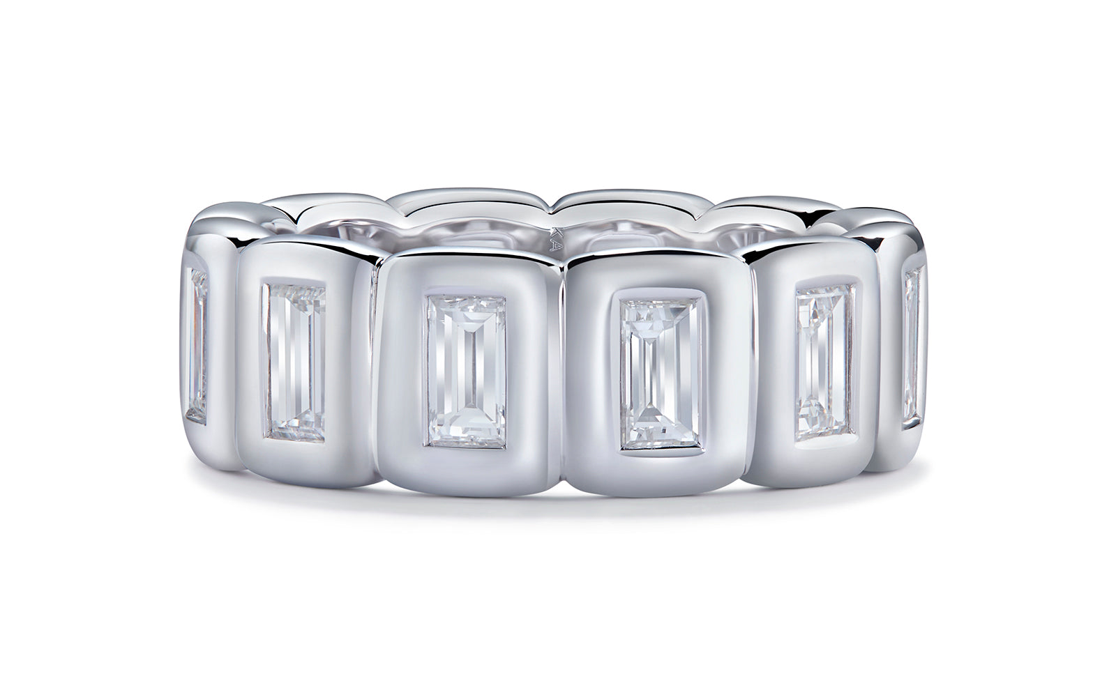 Baguette Eternity 2.21ct D Flawless Diamanten Ring eingefasst in 18 Karat Weissgold