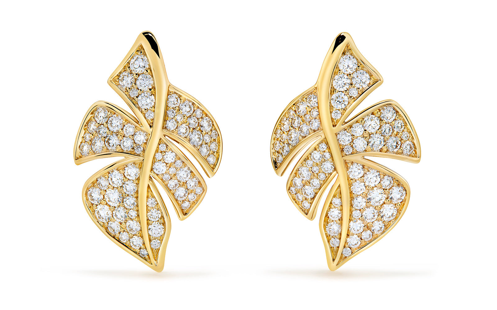 1.64ct D Flawless Diamanten Ohrringe eingefasst in 18 Karat Gelbgold