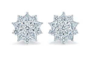 1.92ct D Flawless Diamanten Ohrringe eingefasst in 18 Karat Weissgold