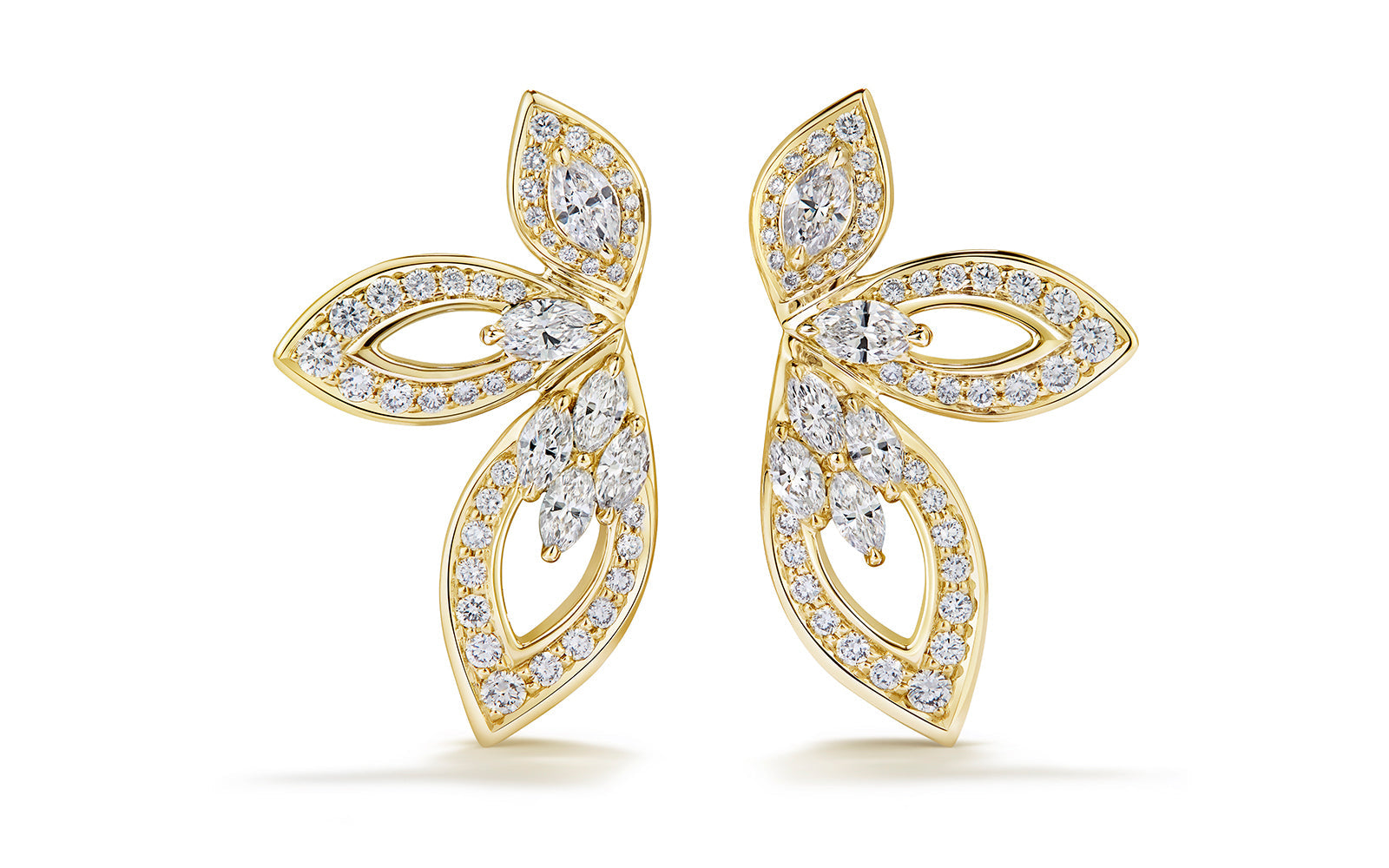 1.50ct D Flawless Diamanten Ohrringe eingefasst in 18 Karat Gelbgold